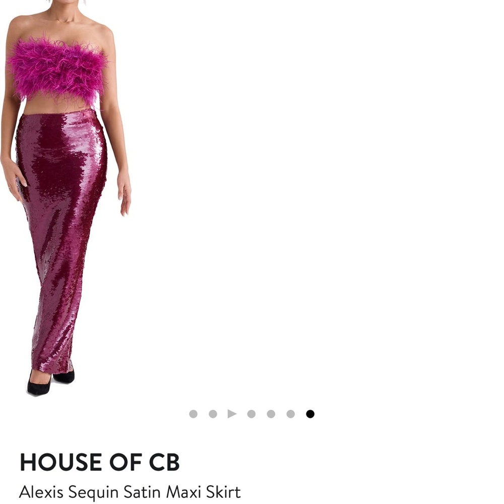 House of CB Alexis Sequin Satin Maxi Skirt